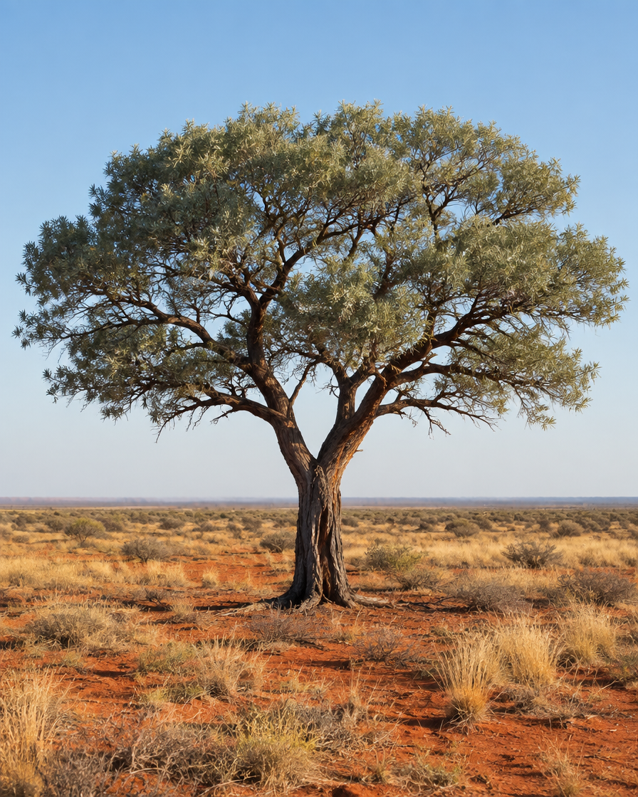 An acacia tree in the red Australian outback