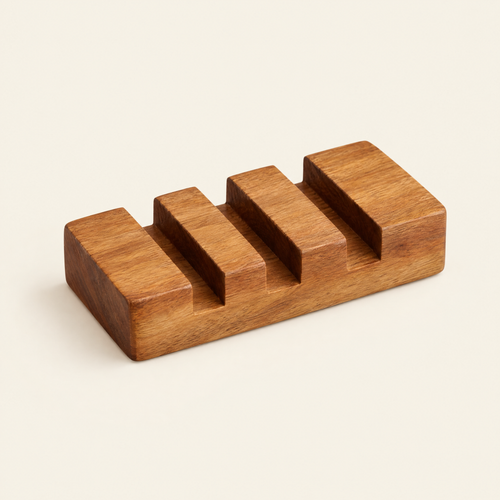 Acacia board stand with three slots