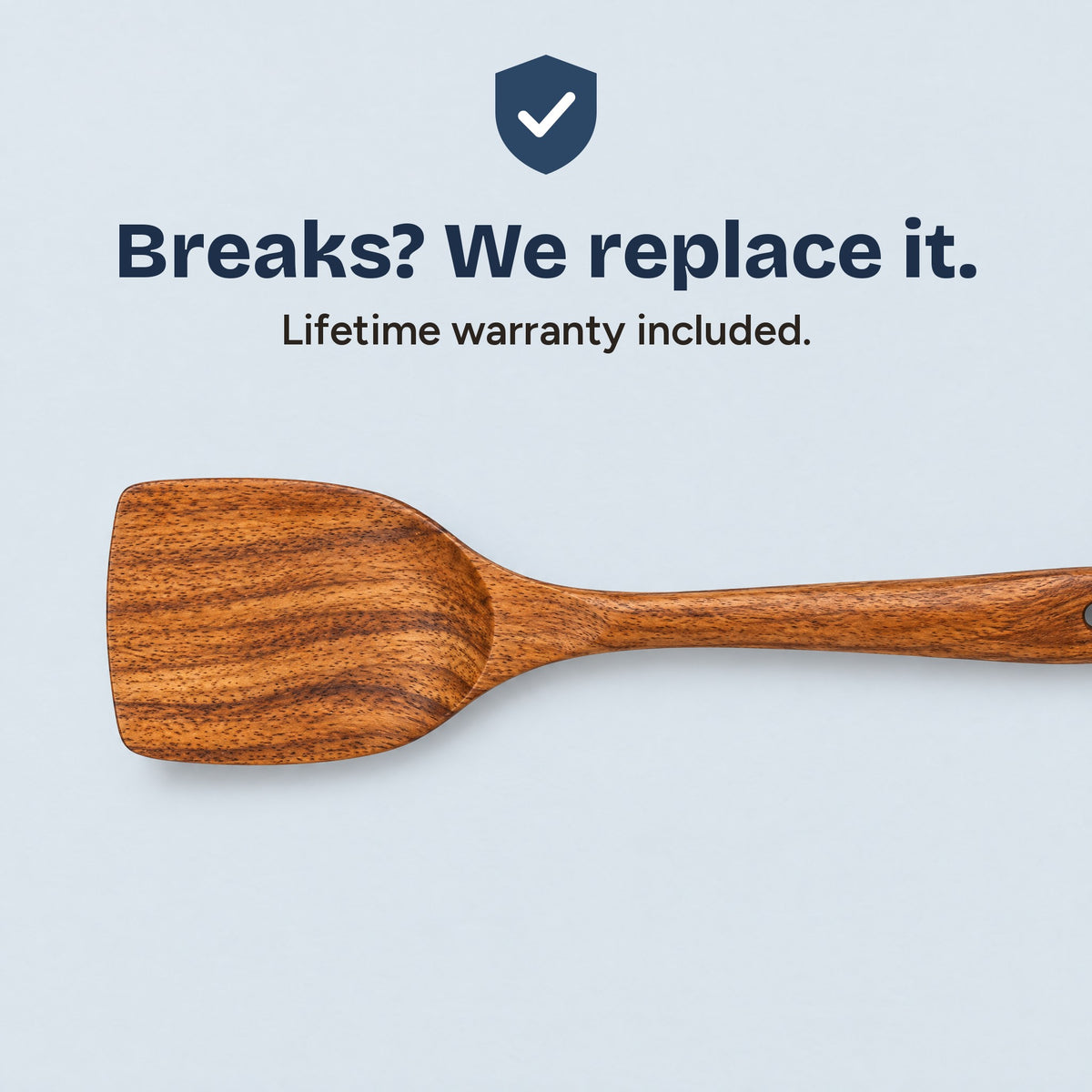 Breaks? We replace it. Lifetime warranty included, shown with a single teak turner