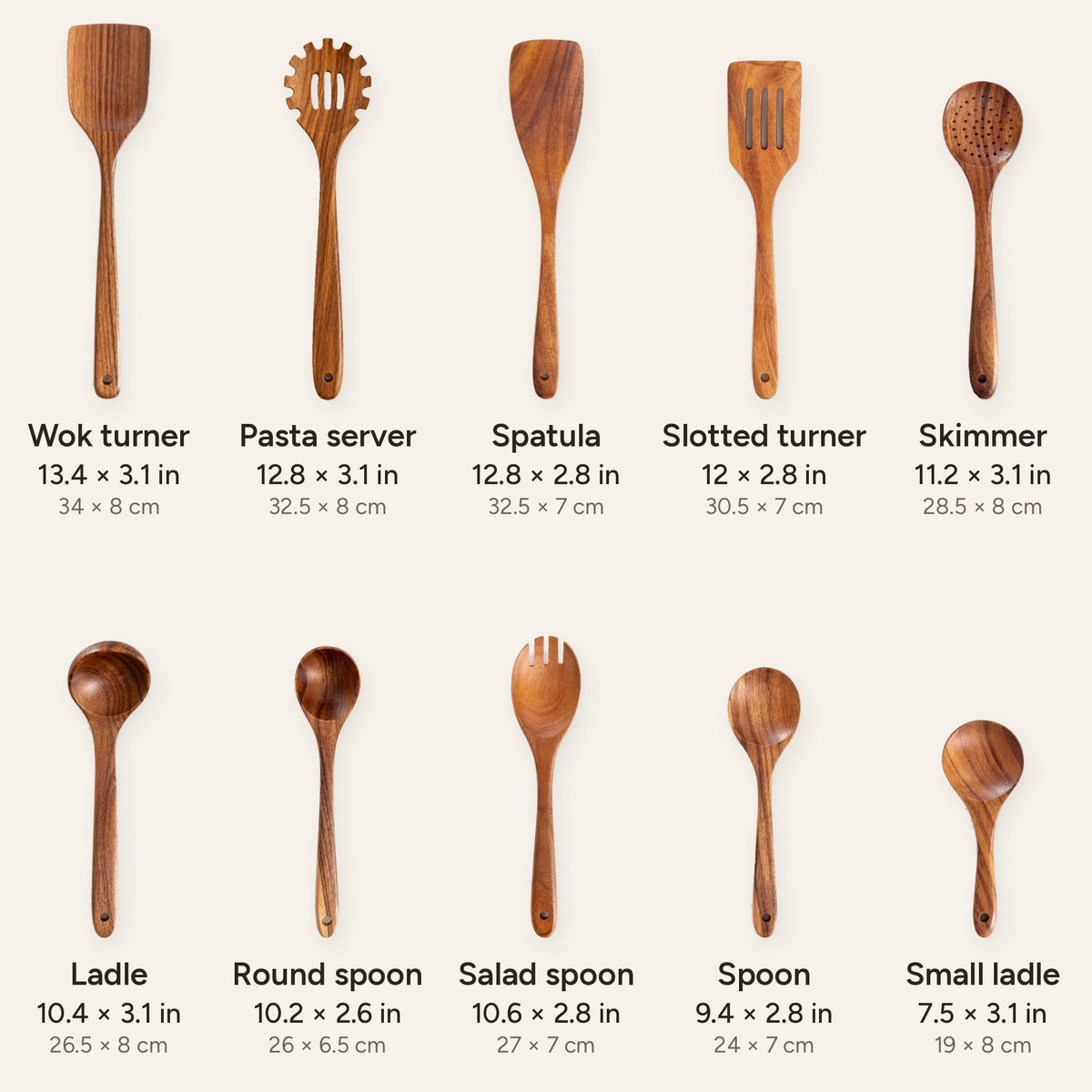 Small Leaf Acacia Utensil Set – Properware
