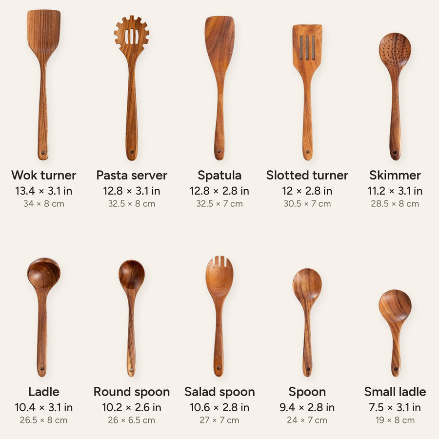 Small Leaf Acacia Utensil Set – Properware